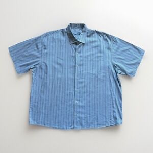 Vintage Tommy Bahama Silk Blend‎ Button Up Shirt 2XL Embroidered Logo Y2K